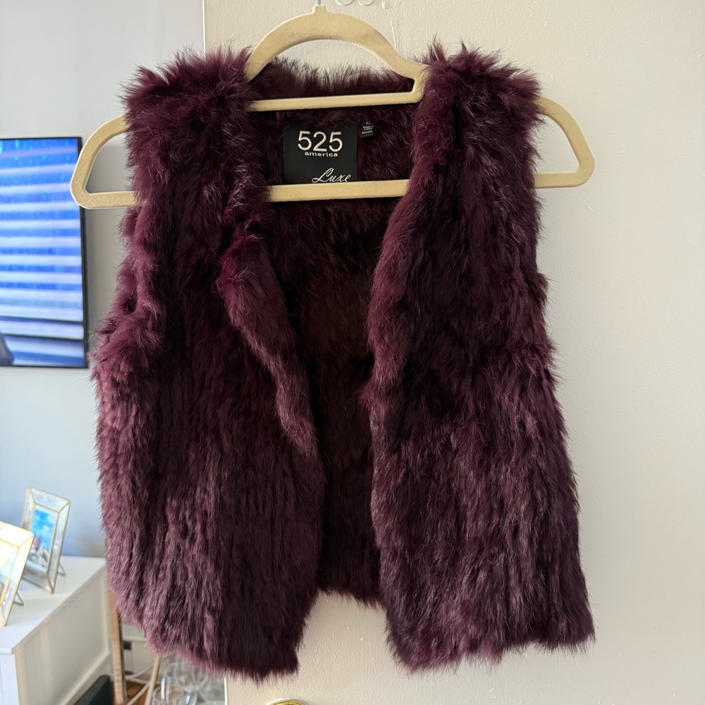 525 America Luxe Deep Purple Fur Vest